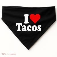 I LOVE TACOS I HEART TACOS USA-Made Doggie Bandana thumb 0