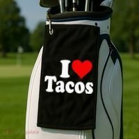 I LOVE TACOS I HEART TACOS Golf Towel thumb 2