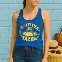 I Love Titties And Tacos Funny Foodie Women's Tank Top thumb 2