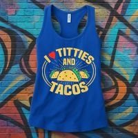 I Love Titties And Tacos Funny Foodie Women's Tank Top thumb 3