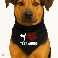 I Love Taekwondo Black Belt Funny Gift USA-Made Doggie Bandana thumb 1