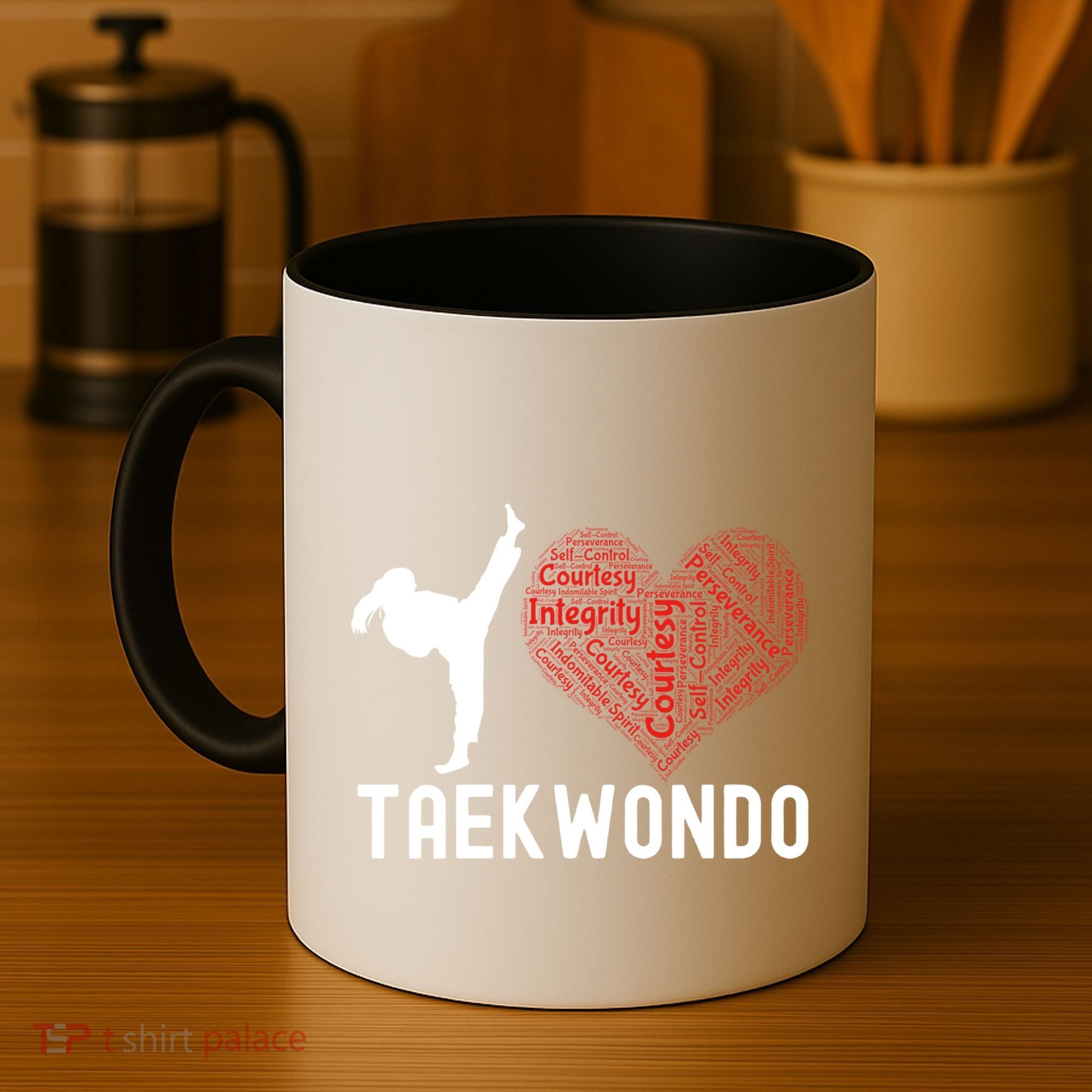 I Love Taekwondo Black Belt Funny Gift Coffee Mug
