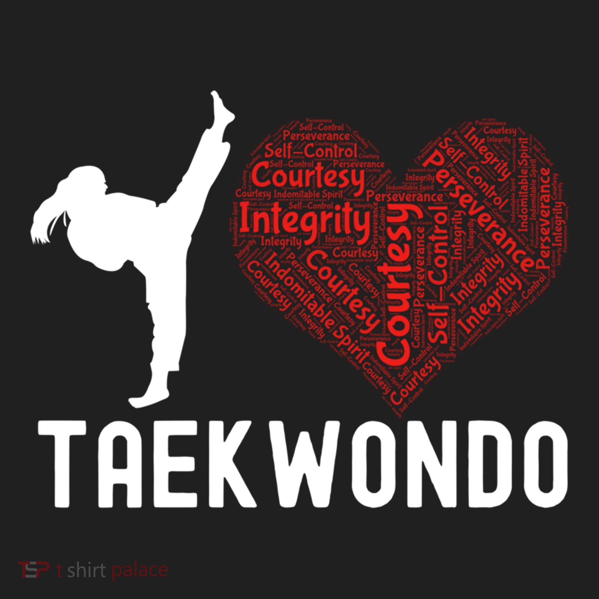 I Love Taekwondo Black Belt Funny Gift Beanie