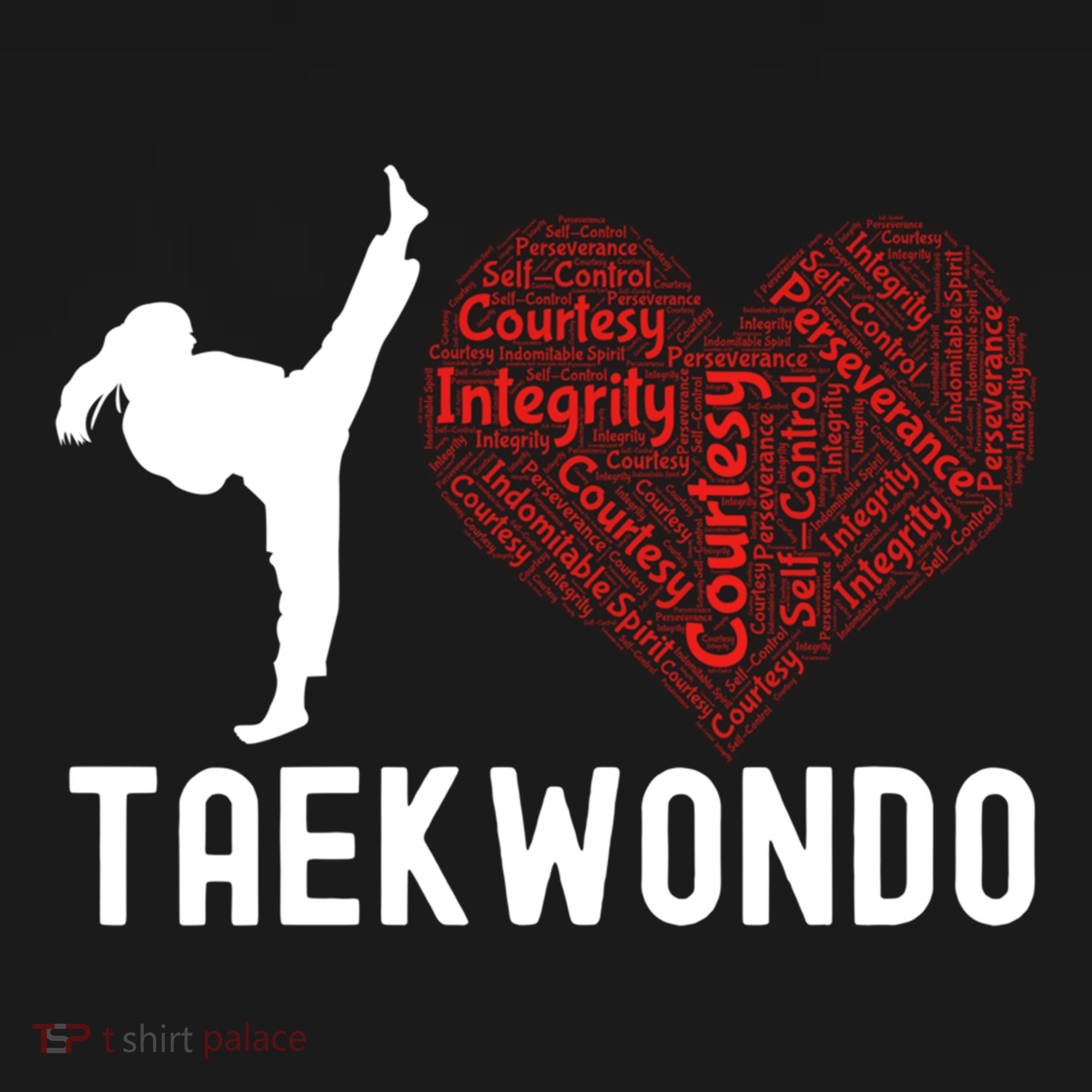 I Love Taekwondo Black Belt Funny Gift Women's Hoodie