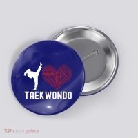 I Love Taekwondo Black Belt Funny Gift Button thumb 0