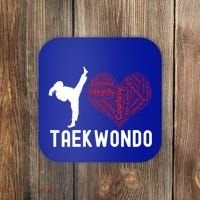 I Love Taekwondo Black Belt Funny Gift Coaster thumb 0