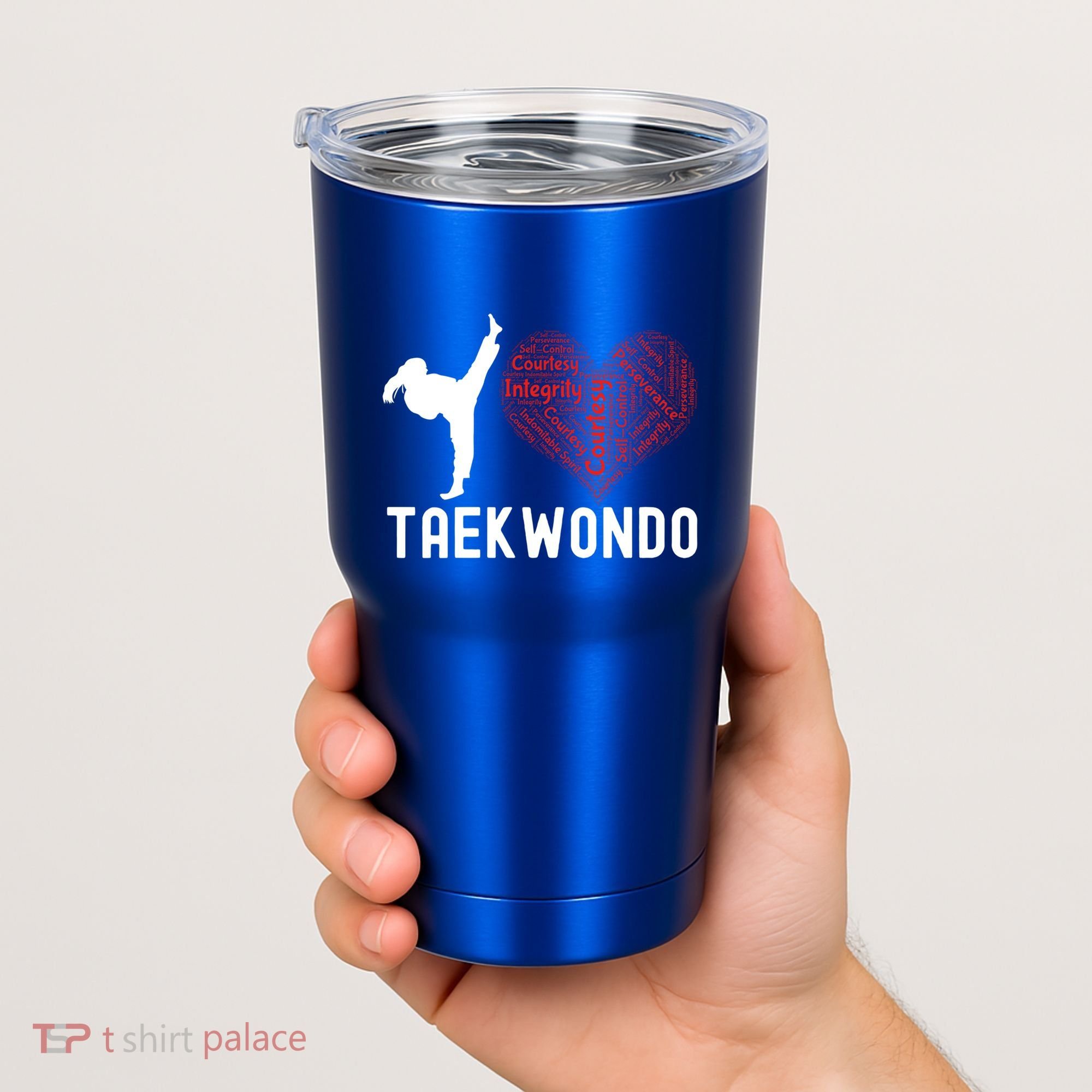 I Love Taekwondo Black Belt Funny Gift Tumbler