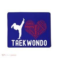 I Love Taekwondo Black Belt Funny Gift Mousepad thumb 0