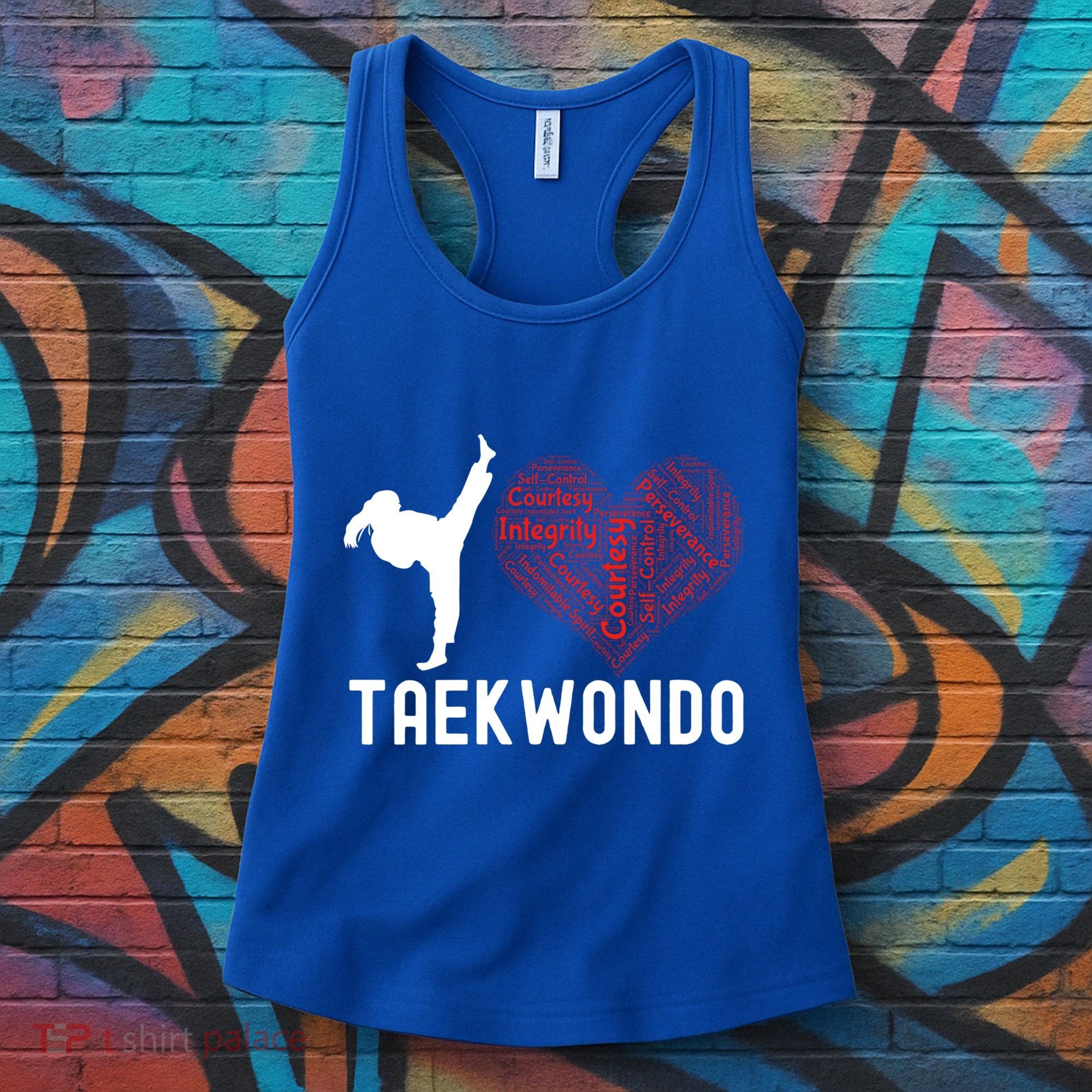 I Love Taekwondo Black Belt Funny Gift Women's Tank Top