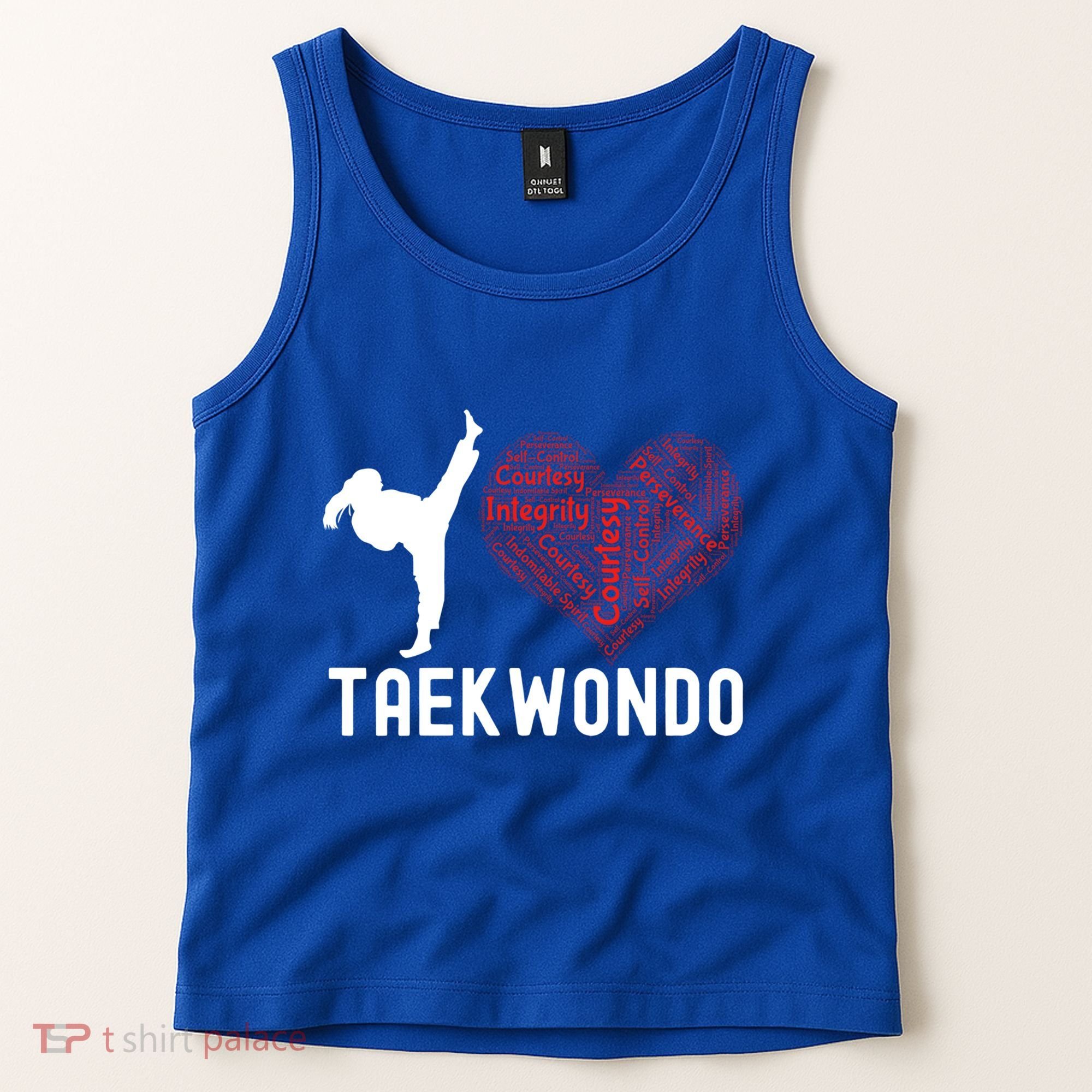 I Love Taekwondo Black Belt Funny Gift Tank Top