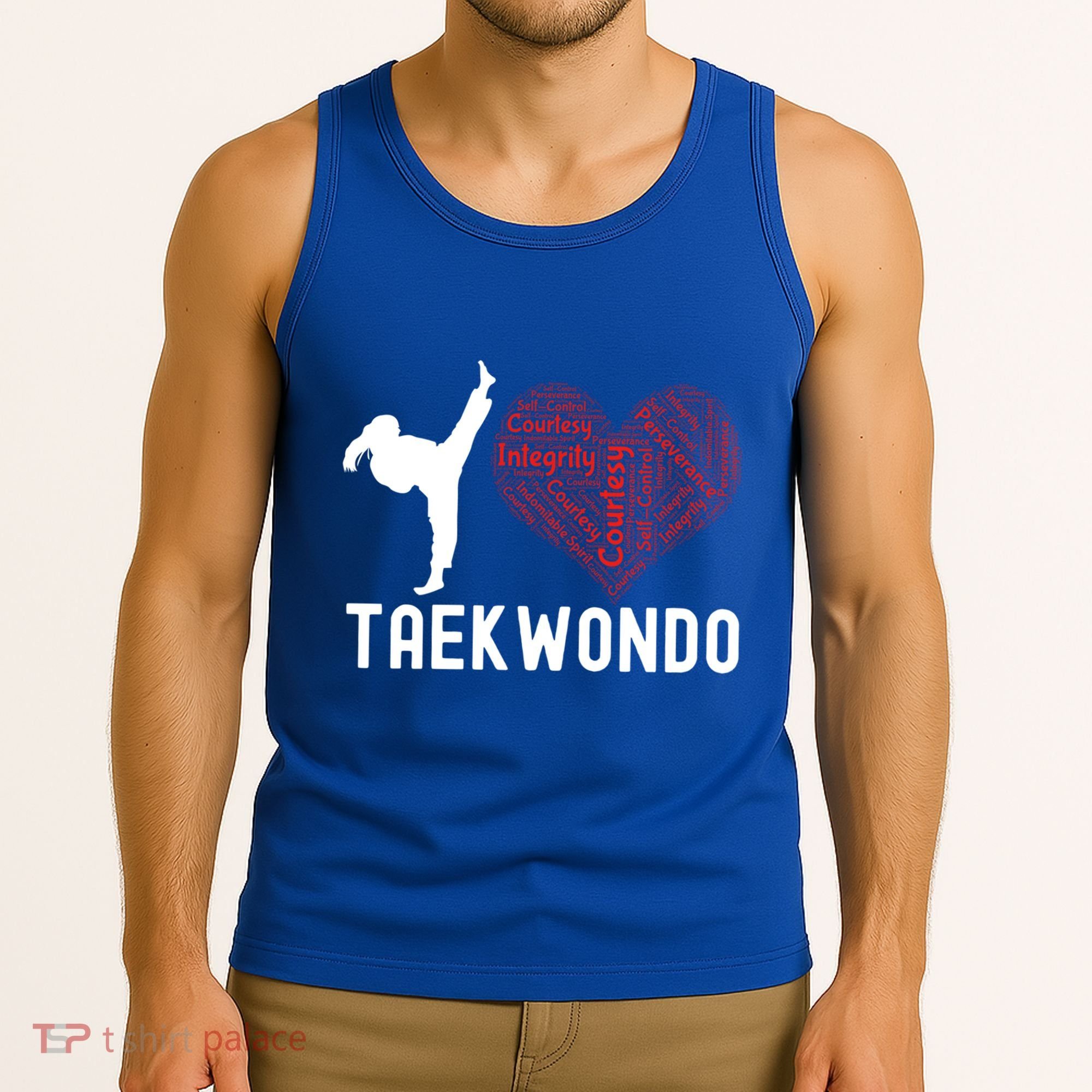I Love Taekwondo Black Belt Funny Gift Tank Top