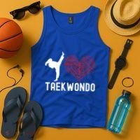 I Love Taekwondo Black Belt Funny Gift Tank Top thumb 4