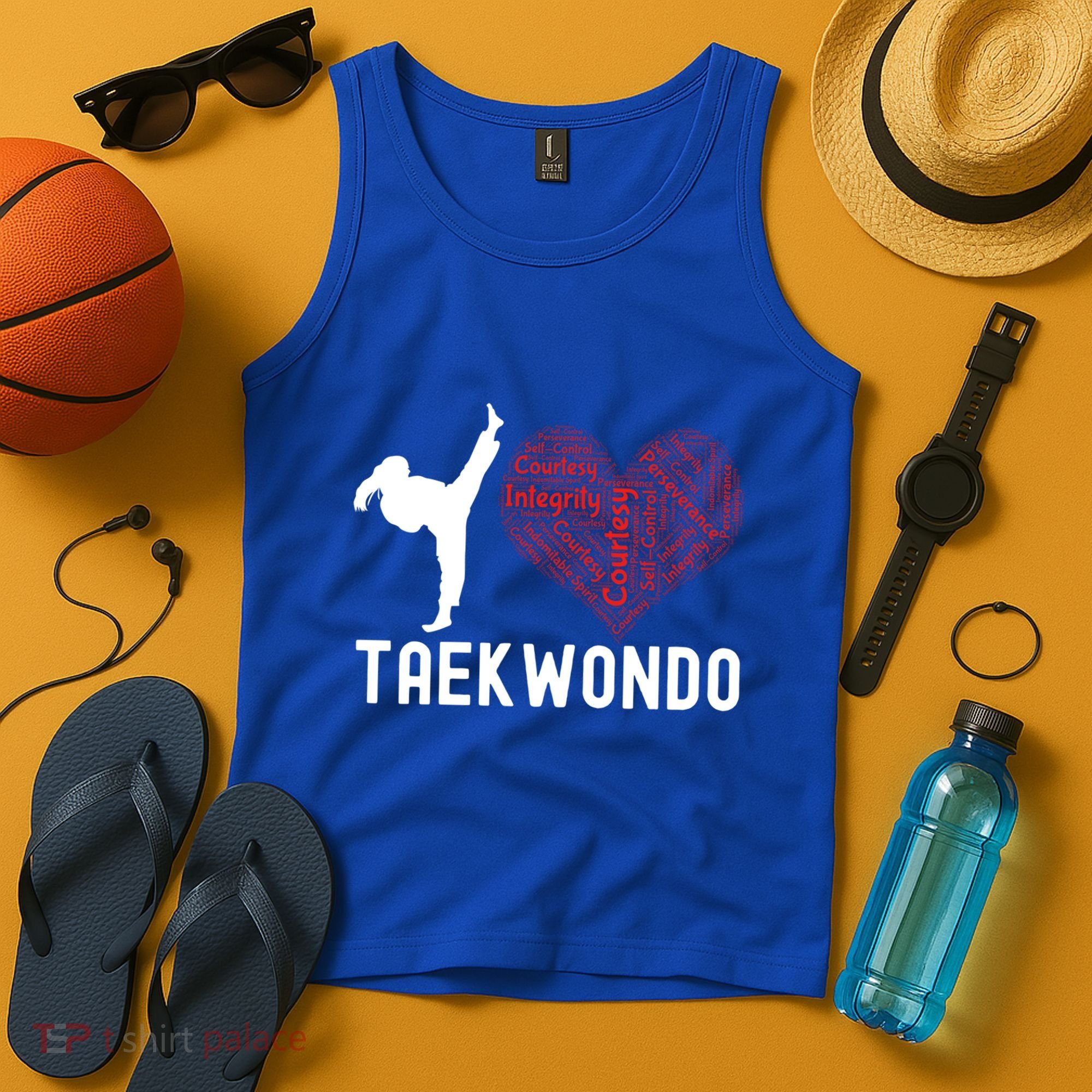 I Love Taekwondo Black Belt Funny Gift Tank Top