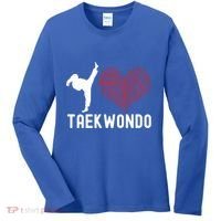 I Love Taekwondo Black Belt Funny Gift Women's Long Sleeve Shirt thumb 0