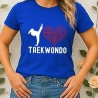 I Love Taekwondo Black Belt Funny Gift Women's T-Shirt thumb 2