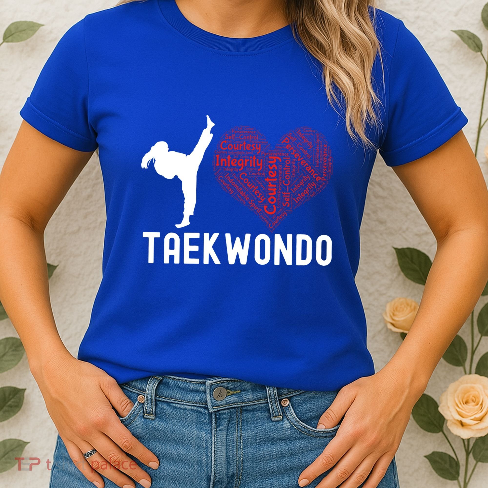 I Love Taekwondo Black Belt Funny Gift Women's T-Shirt