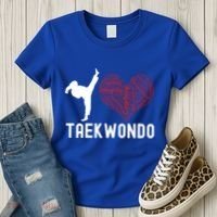 I Love Taekwondo Black Belt Funny Gift Women's T-Shirt thumb 3