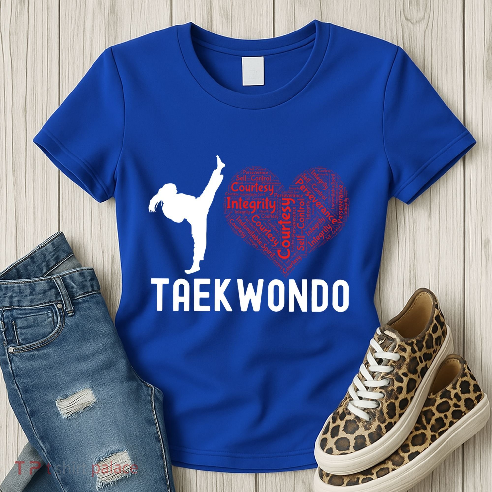 I Love Taekwondo Black Belt Funny Gift Women's T-Shirt