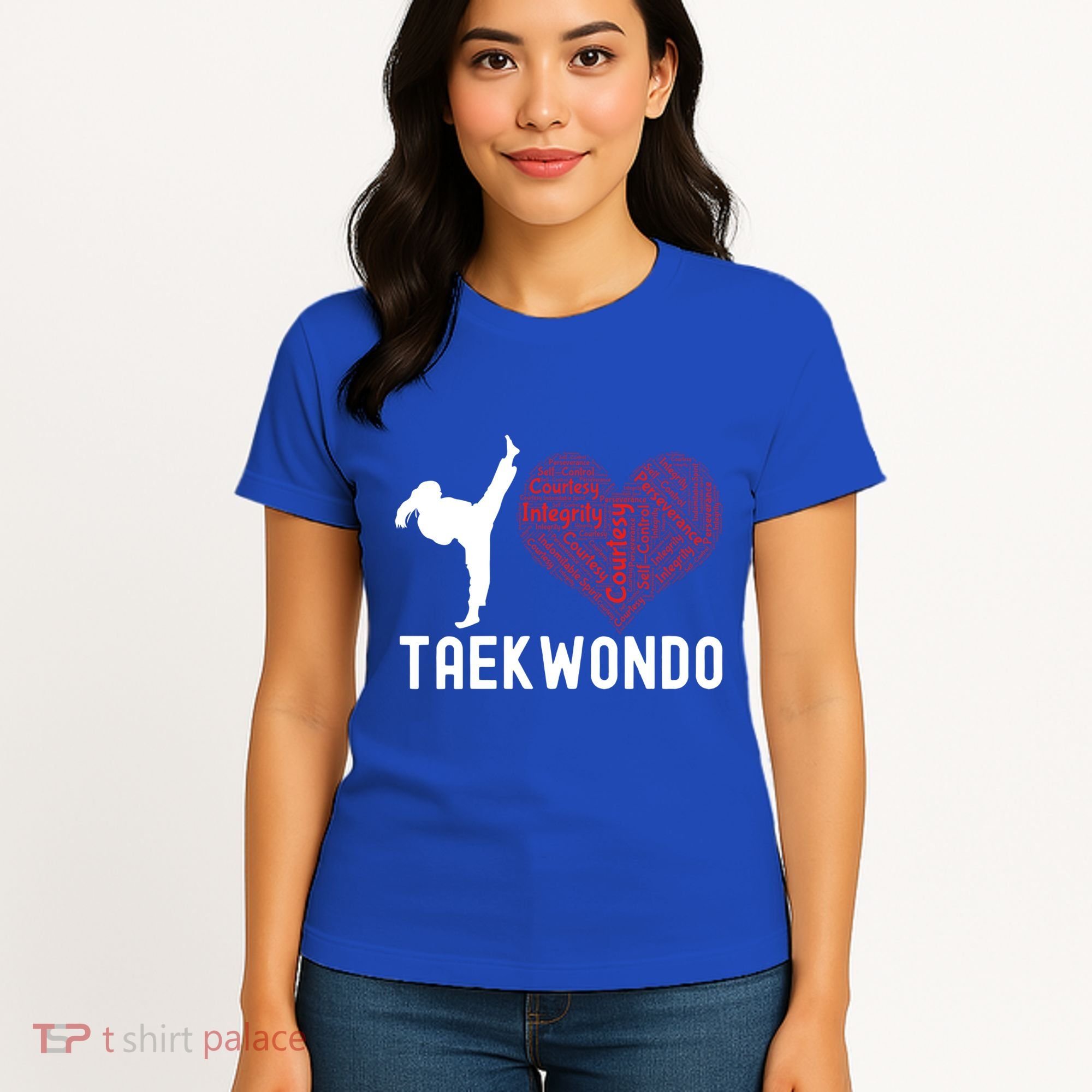 I Love Taekwondo Black Belt Funny Gift Women's T-Shirt
