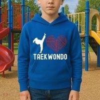 I Love Taekwondo Black Belt Funny Gift Kids Hoodie thumb 2