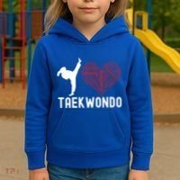 I Love Taekwondo Black Belt Funny Gift Kids Hoodie thumb 3