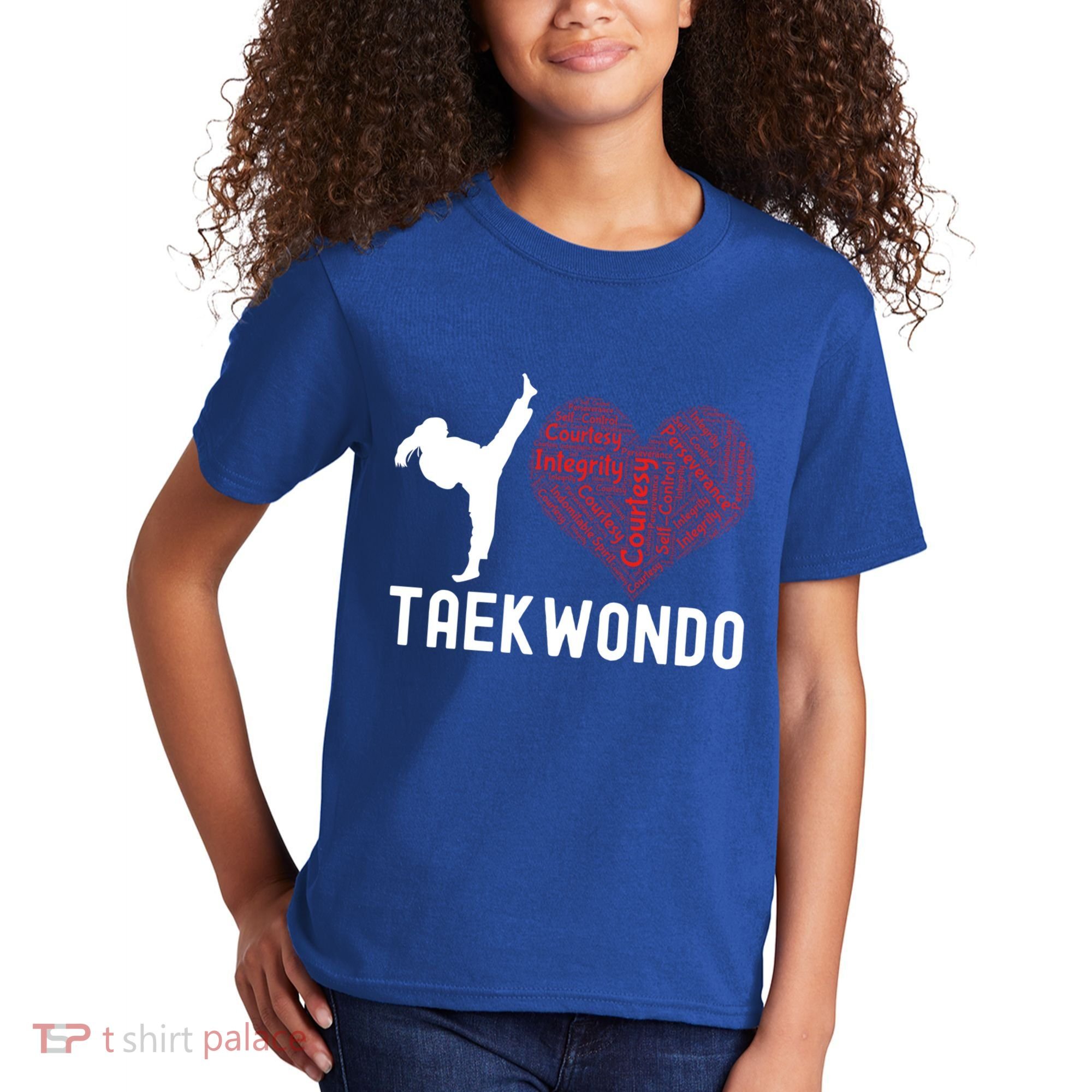 I Love Taekwondo Black Belt Funny Gift Kids T-Shirt