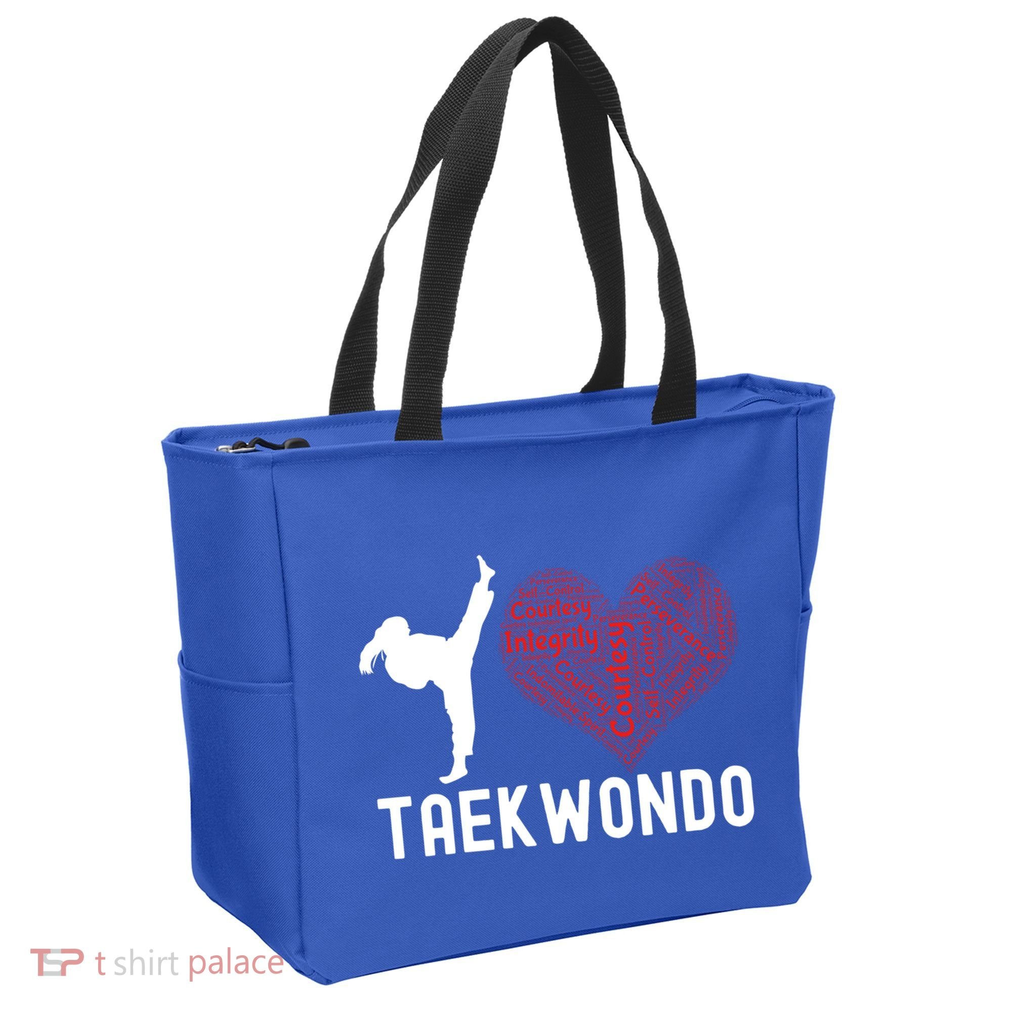 I Love Taekwondo Black Belt Funny Gift Tote Bag