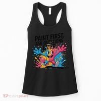 I Love To Finger Paint Funny Art Teacher Painting Artists Women's Tank Top thumb 0