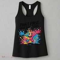 I Love To Finger Paint Funny Art Teacher Painting Artists Women's Tank Top thumb 3