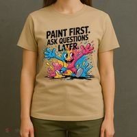 I Love To Finger Paint Funny Art Teacher Painting Artists T-Shirt thumb 4