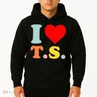 I Love T.S I Heart T.S Funny Hoodie thumb 2