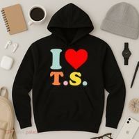 I Love T.S I Heart T.S Funny Hoodie thumb 3