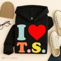 I Love T.S I Heart T.S Funny Hoodie thumb 4