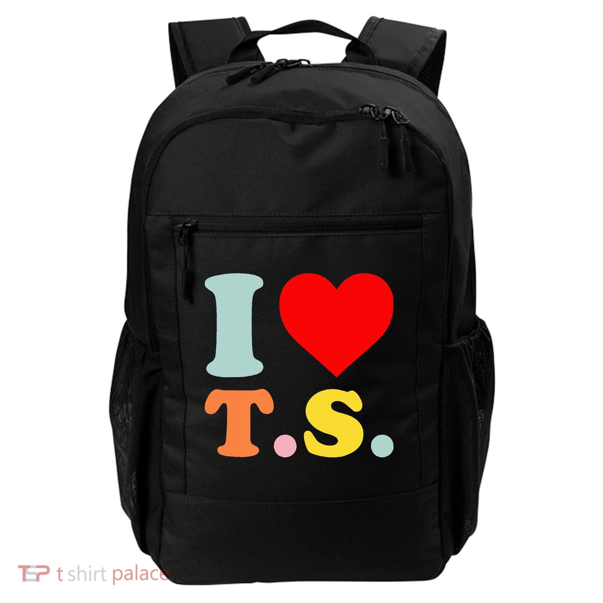 I Love T.S I Heart T.S Funny Backpack