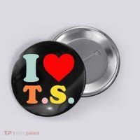 I Love T.S I Heart T.S Funny Button thumb 0