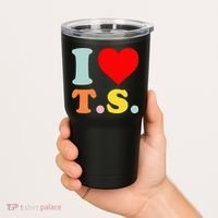 I Love T.S I Heart T.S Funny Tumbler thumb 2