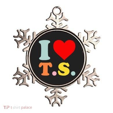 I Love T.S I Heart T.S Funny Ornament