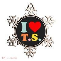 I Love T.S I Heart T.S Funny Ornament thumb 0