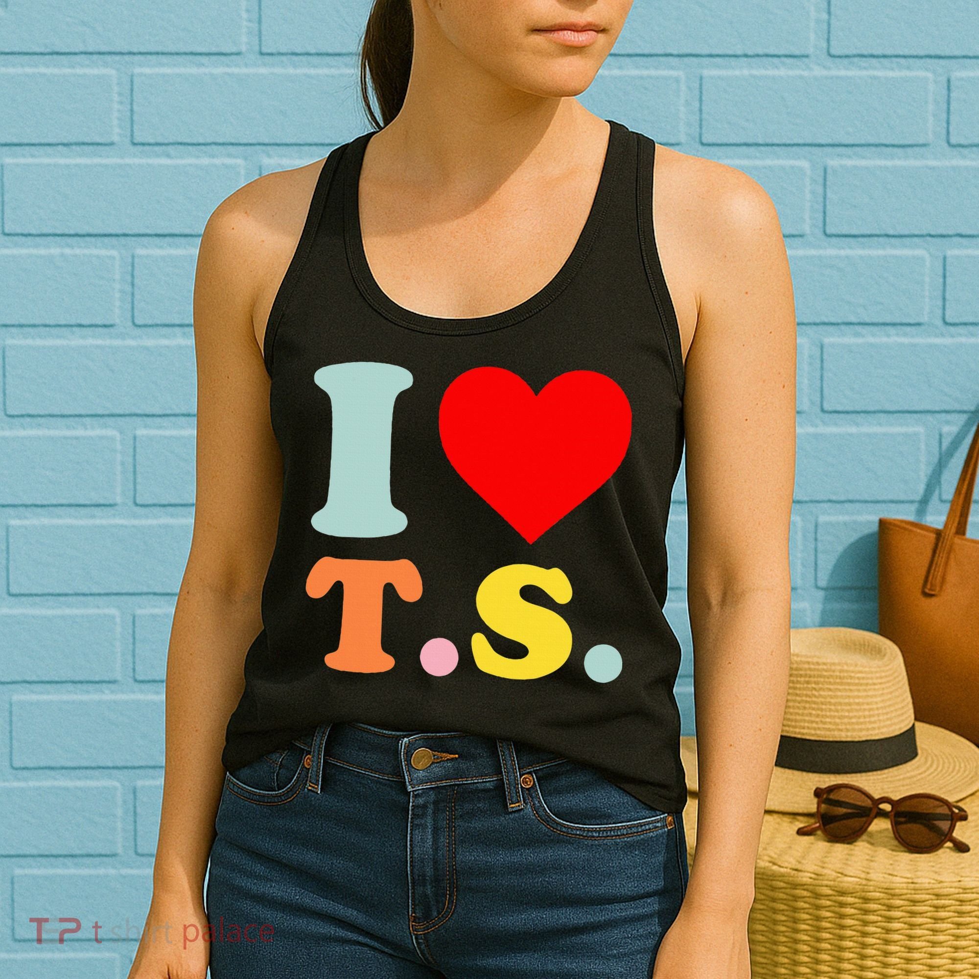 I Love T.S I Heart T.S Funny Women's Tank Top