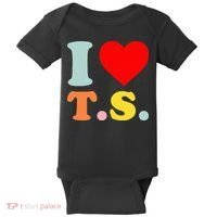 I Love T.S I Heart T.S Funny Baby Bodysuit thumb 0