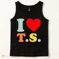 I Love T.S I Heart T.S Funny Tank Top thumb 2