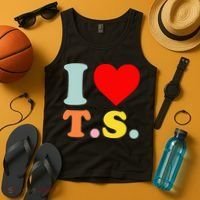 I Love T.S I Heart T.S Funny Tank Top thumb 4