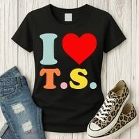 I Love T.S I Heart T.S Funny Women's T-Shirt thumb 3