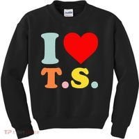 I Love T.S I Heart T.S Funny Kids Sweatshirt thumb 0