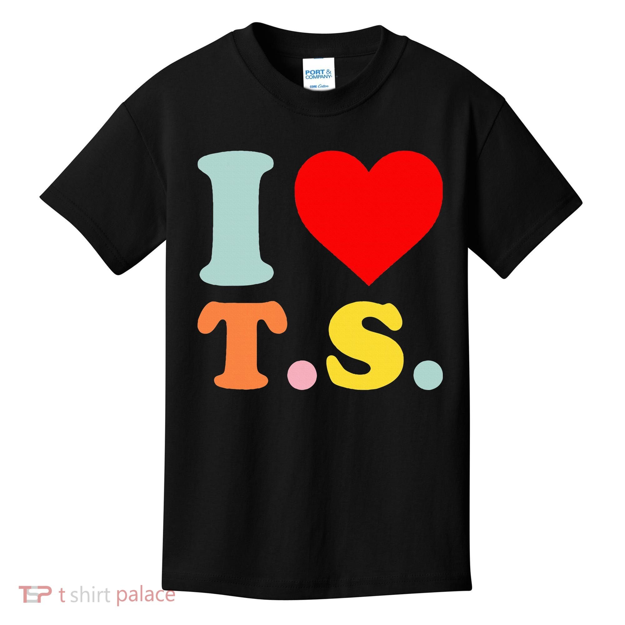 I Love T.S I Heart T.S Funny Kids T-Shirt