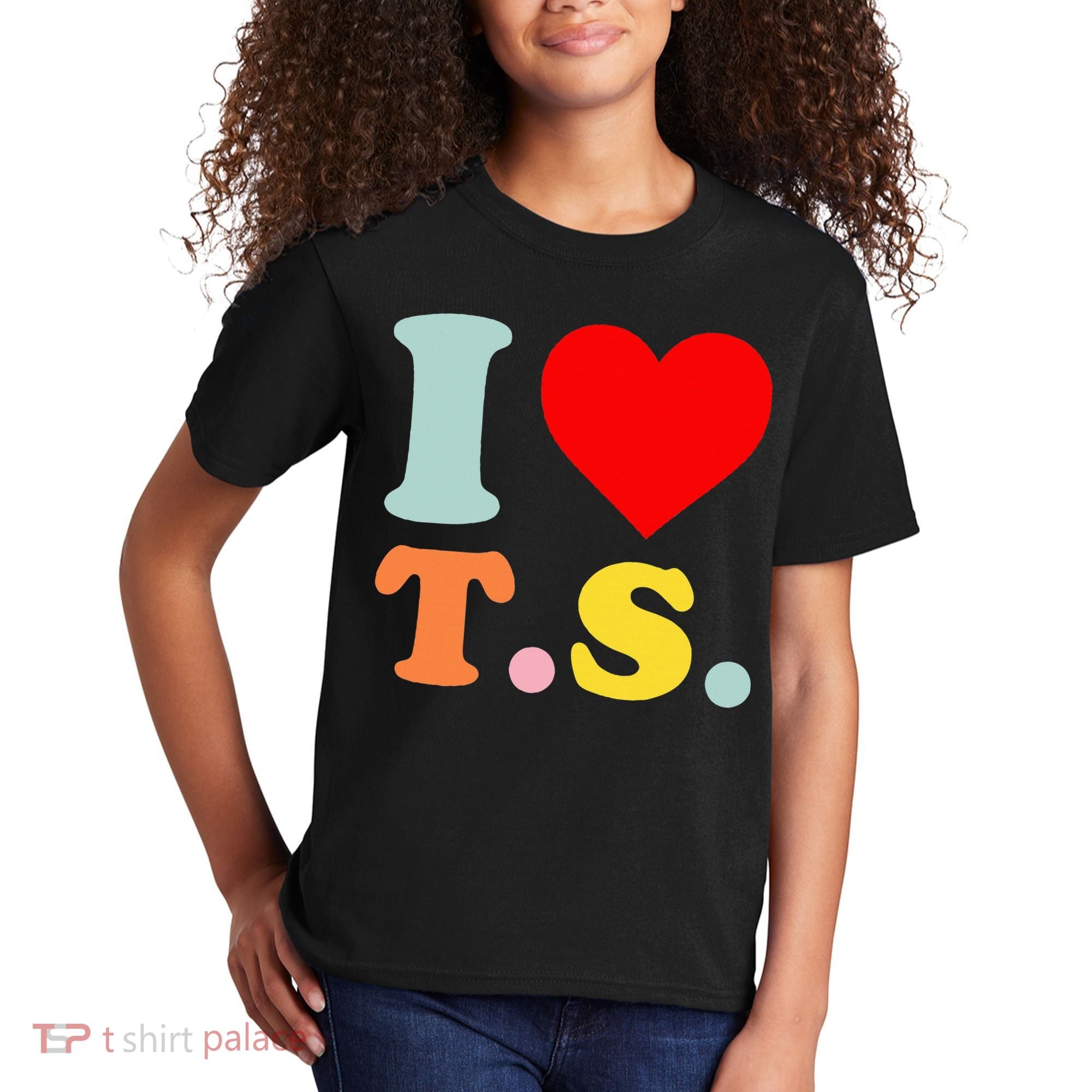 I Love T.S I Heart T.S Funny Kids T-Shirt