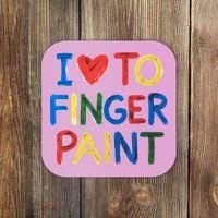 I Love To Finger Paint IM Paint Coaster thumb 0
