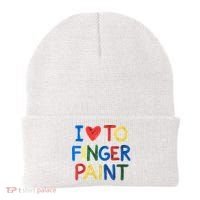 I Love To Finger Paint IM Paint Beanie thumb 0