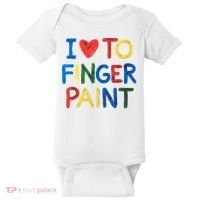 I Love To Finger Paint IM Paint Baby Bodysuit thumb 0