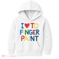 I Love To Finger Paint IM Paint Kids Hoodie thumb 0